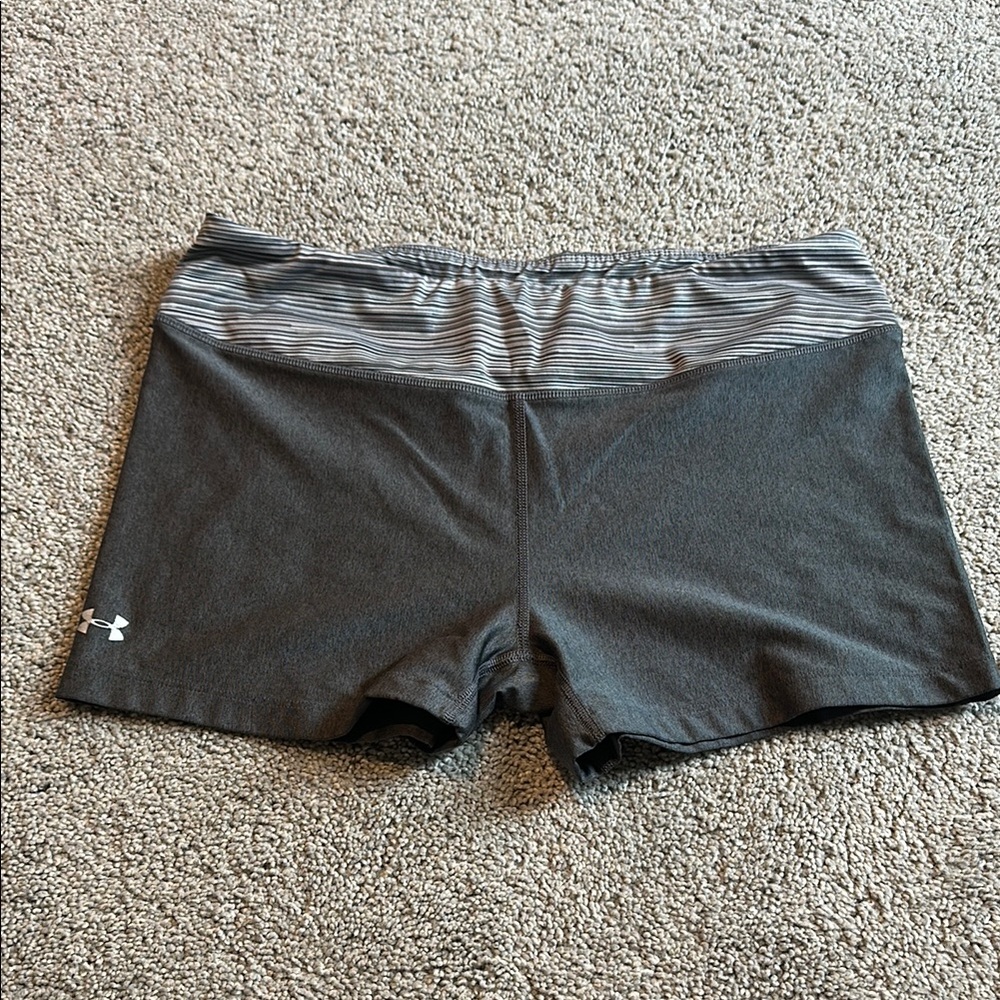 Under Armour Gray Athletic Shorts Moisture-Wicking Performance EUC